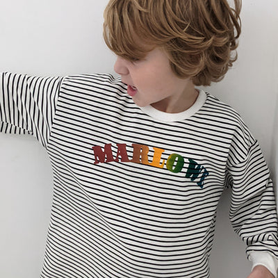 Personalised Arch Name Striped Slouch kids Sweater