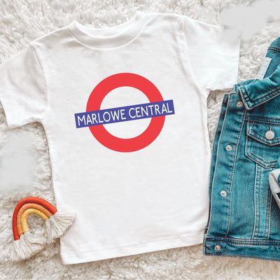 London Tube (personalised) white Kids t-shirt (1 week turnaround)