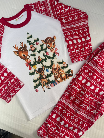 6-12 months vintage deer pjs