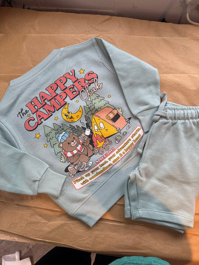 2-3 years happy campers club sweatshirt and short set