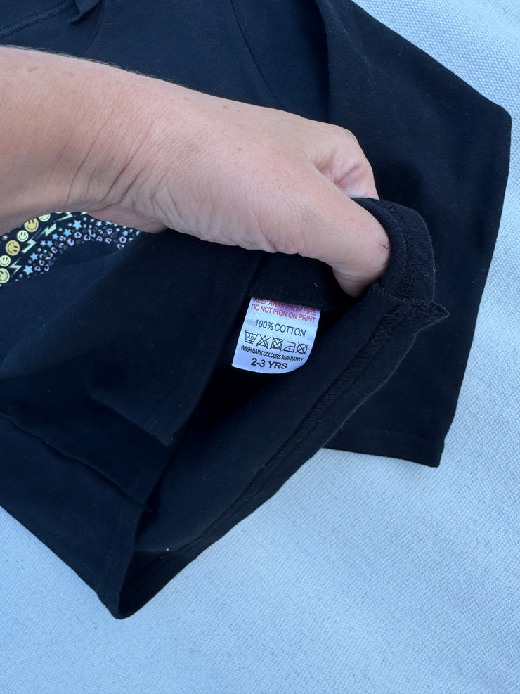 2-3 years Black long sleeve rainbow tee