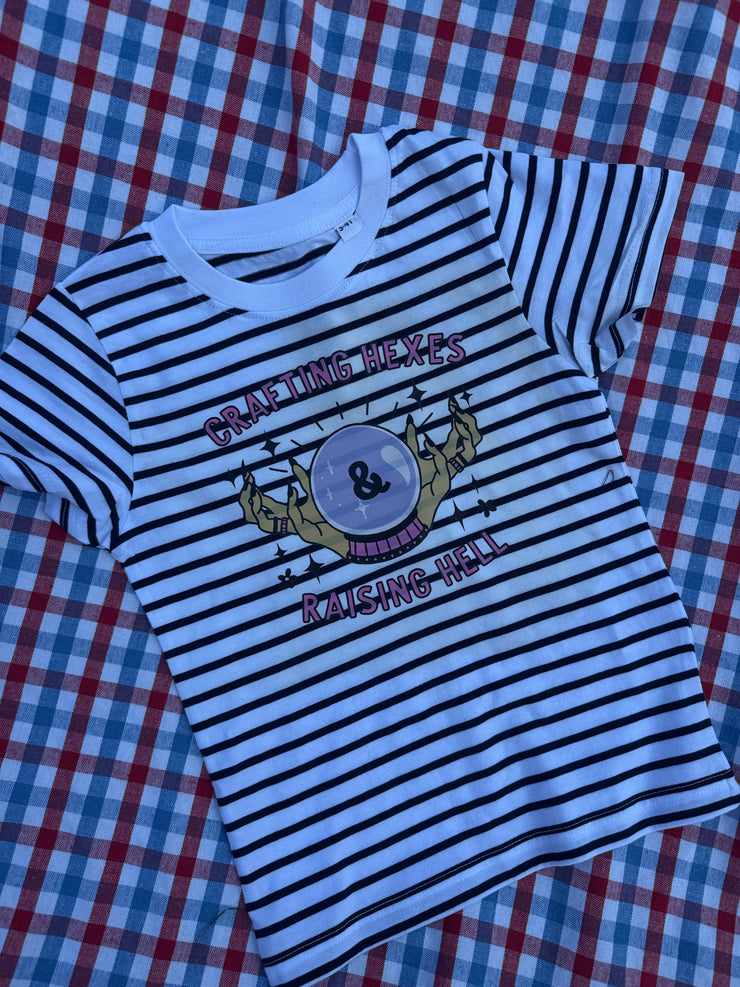3-4 years halloween crafting hexes raising hell stripe tee misfit
