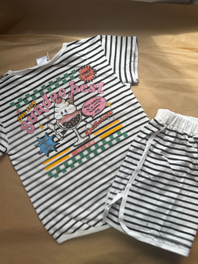 5-6 years Sundae best stripe set