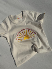 1st birthday sunshine t-shirt- (age) 1 whole year of sunshine