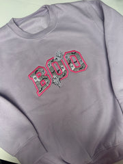 7-8 years boo appliqué lilac sweater