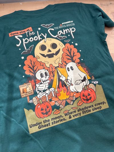 9/11 years PRE-MADE spooky camp glazed green tee