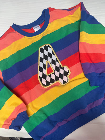 4-5 years appliqué 4 bright rainbow jumper misfit