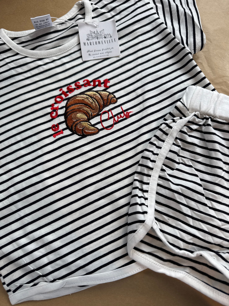 1/2 years PRE-MADE le croissant club striped set