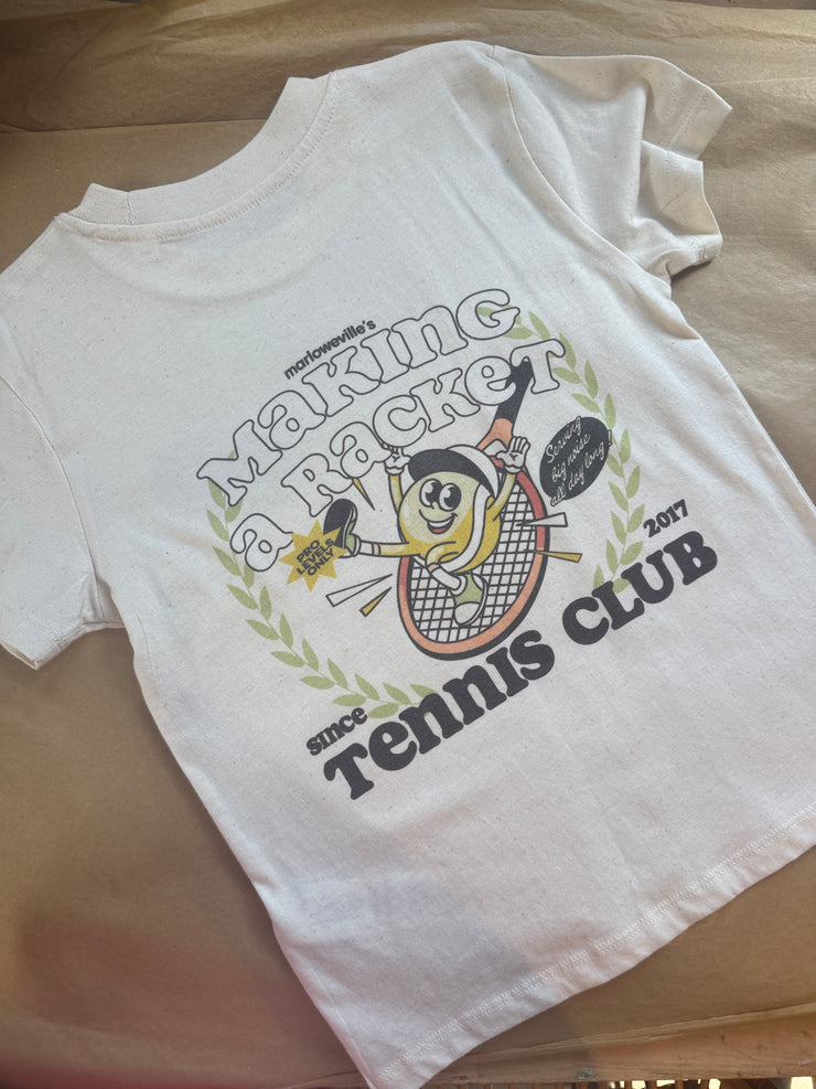 5-6 years Making a racket natural t-shirt