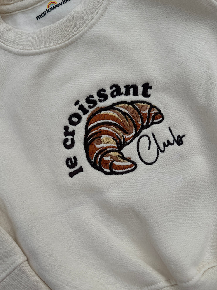 6-12 months Croissant club cream sweatshirt