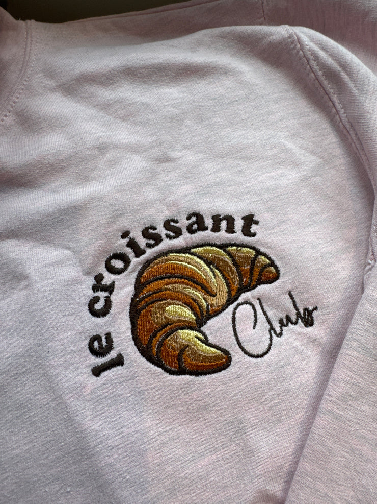 Large adults (14/16) PRE-MADE le croissant club pink hoodie