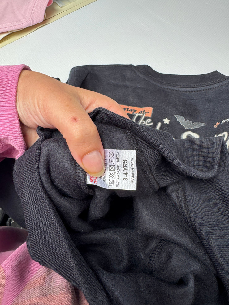 3-4 years Spooky camp black sweatshirt