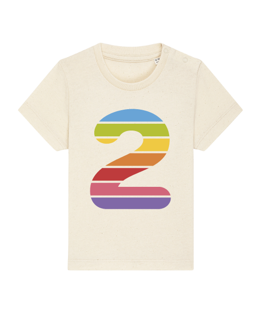 cream 2nd birthday rainbow t-shirt