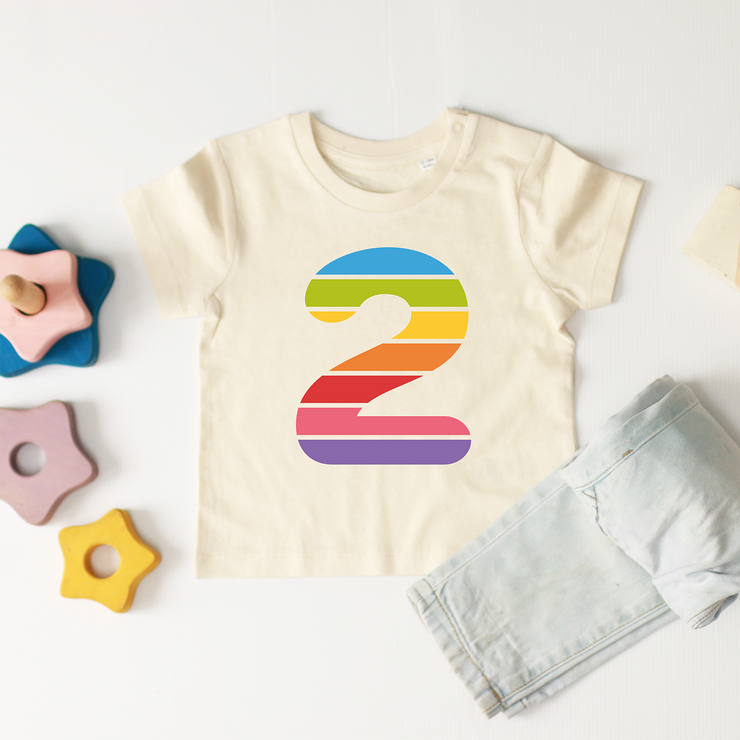 2nd birthday rainbow t shirt
