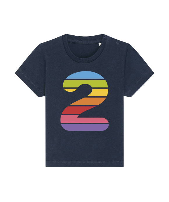 navy rainbow 2nd birthday top