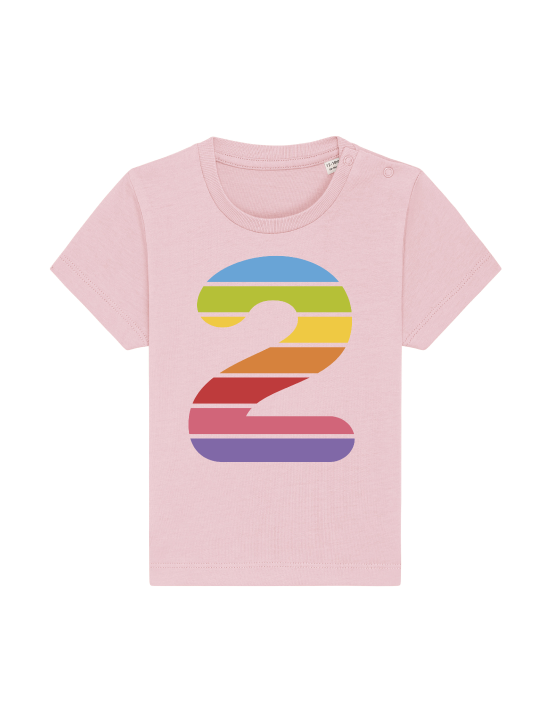 pink rainbow 2nd birthday t-shirt