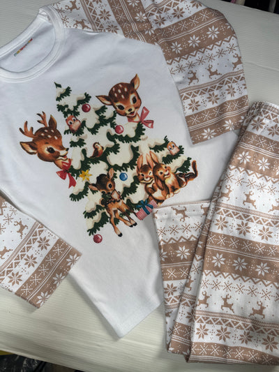 3-4 years vintage deer pjs