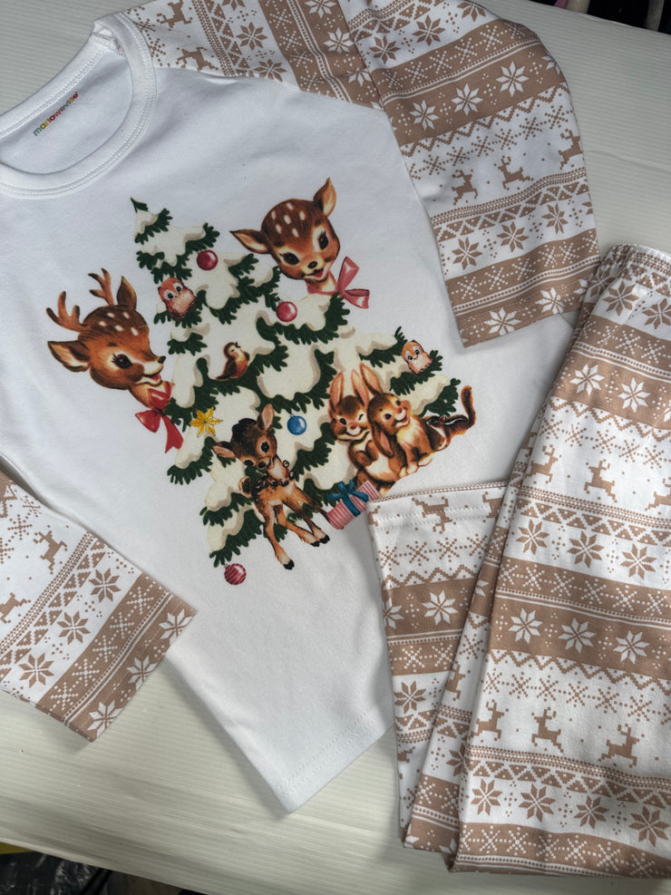 3-4 years vintage deer pjs