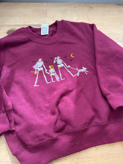 3/4 years PRE-MADE skeleton dog walk embroidered