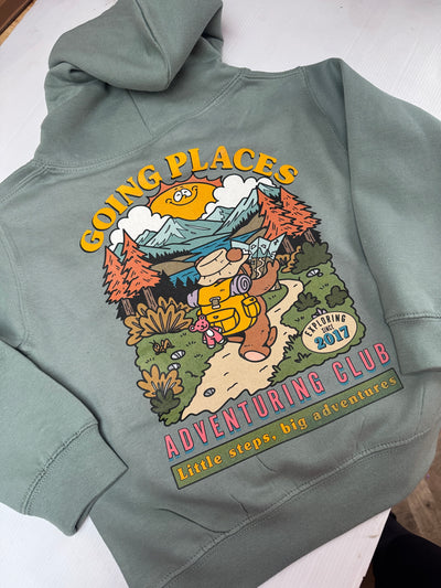 Going places adventure club kids hoodie zip & pullover