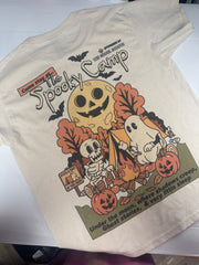 7-8 (oversized) Spooky camp natural tee