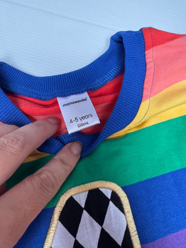 4-5 years appliqué 4 bright rainbow jumper misfit
