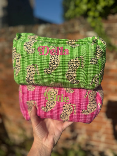 Quilted handmade cotton make up/ toiletry organiser bags