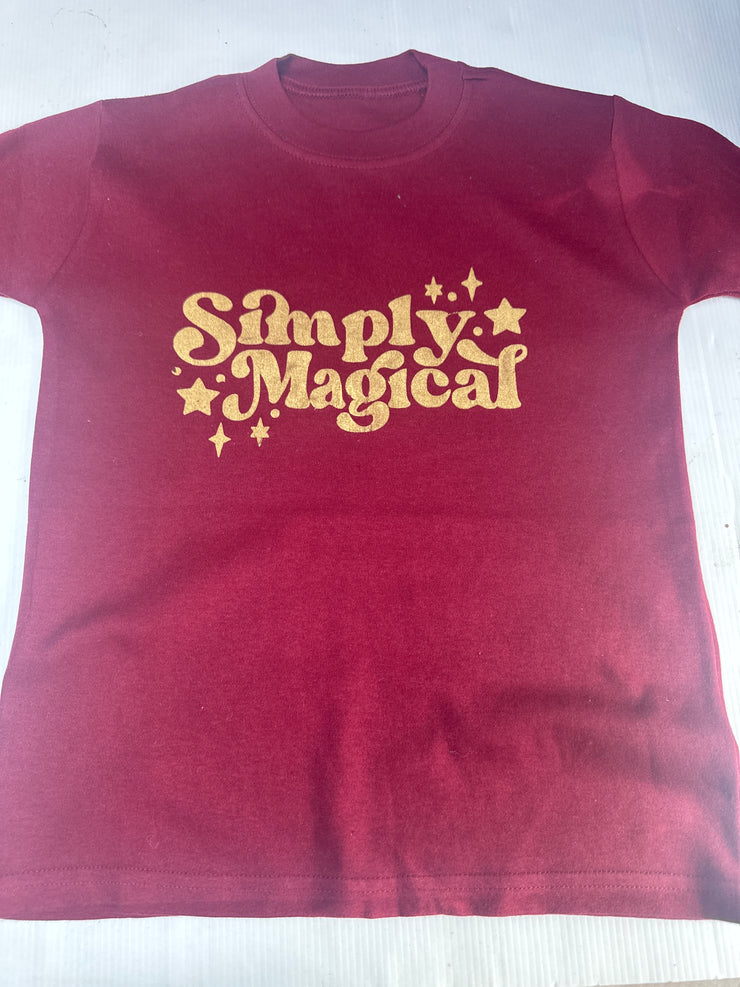 4/5 years simply magical maroon tee