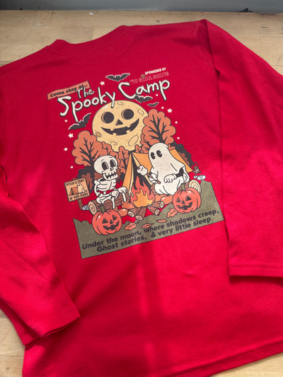 5/6 years PRE-MADE spooky camp red long sleeves tee