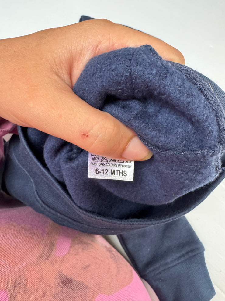 6-12 months Emotional navy hoodie