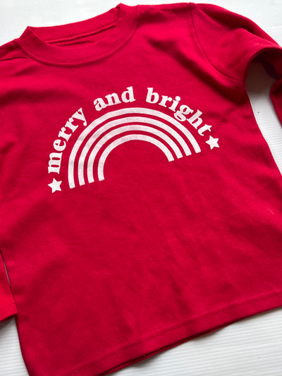 2/3 years merry ne bright pre-made long sleeved tshirt