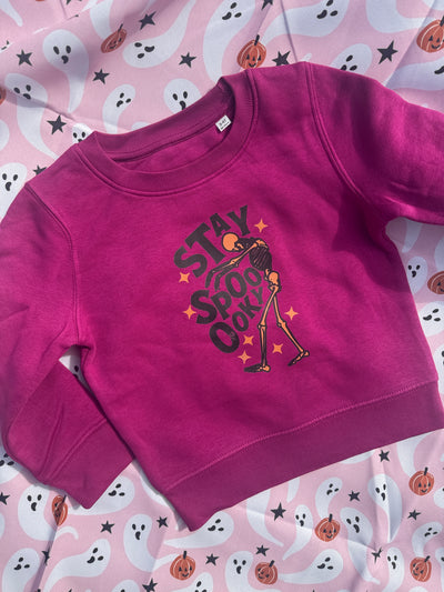 3-4 years pink stay spooky sweater