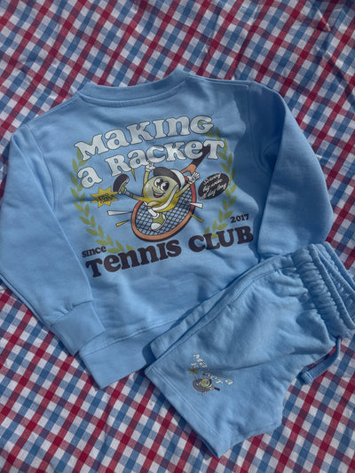 3-4 years Making a racket sweatshirt and short set