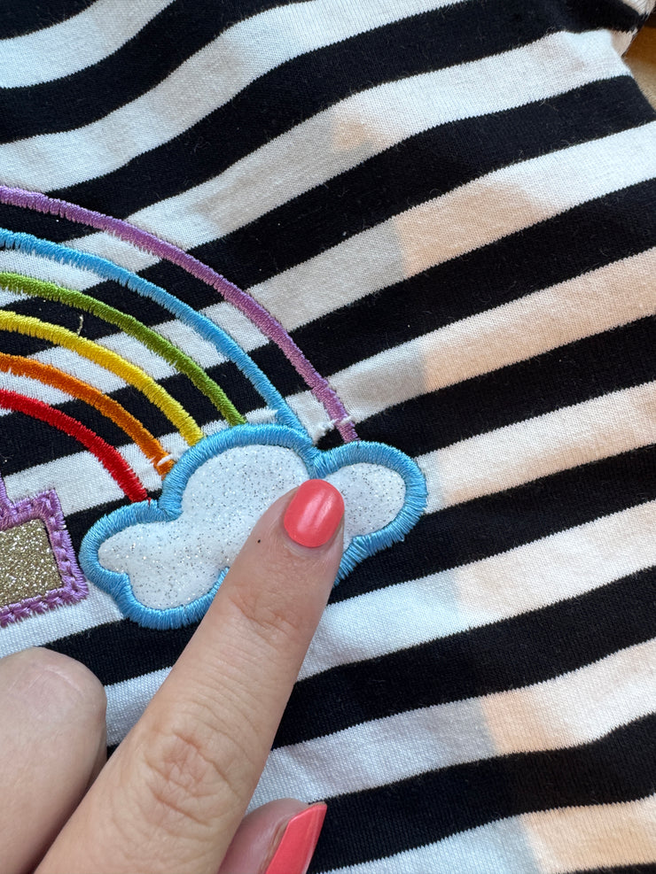 1-2 years 1 rainbow appliqué stripe Romper misfit