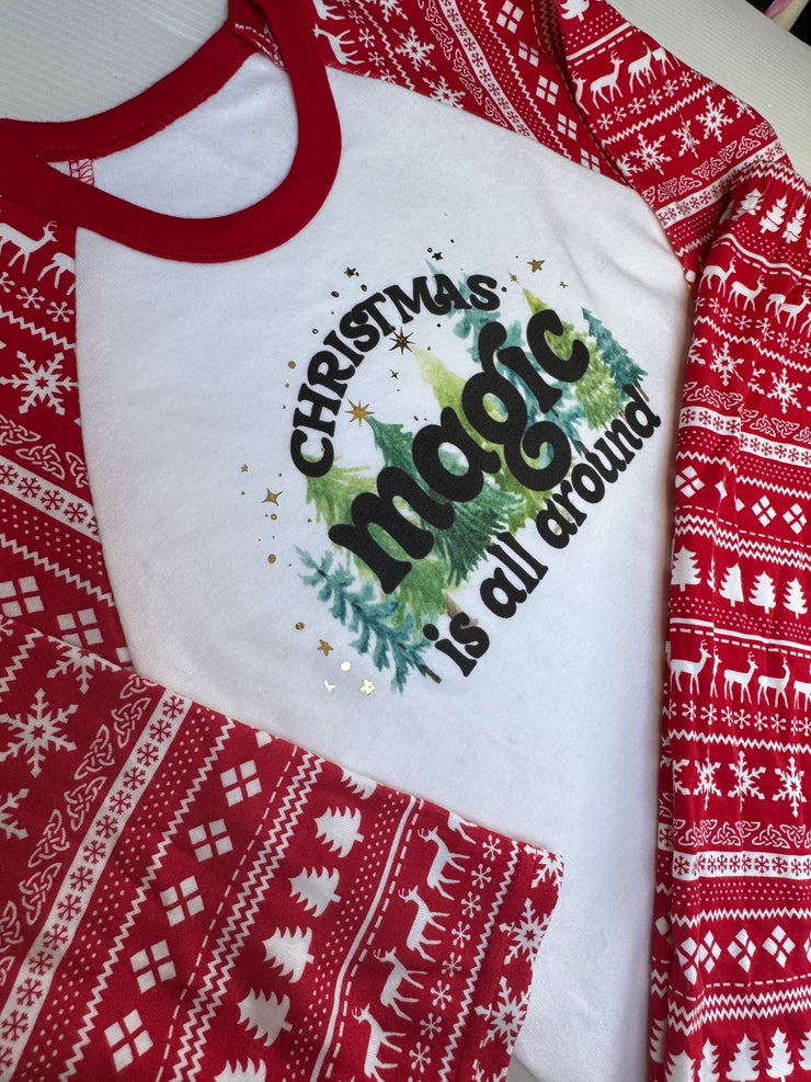 Christmas magic 6-12 months pjs