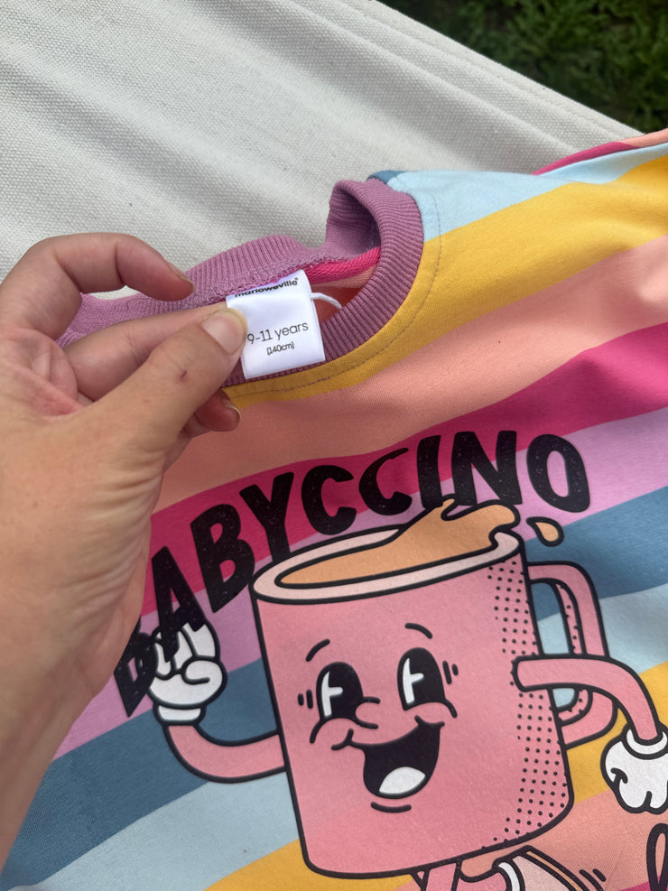 Babyccino pastel rainbow jumper 9-11 years