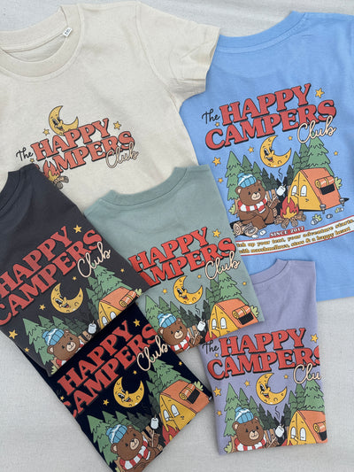 Camping (Kids & adults) T-shirt- The happy campers club organic top