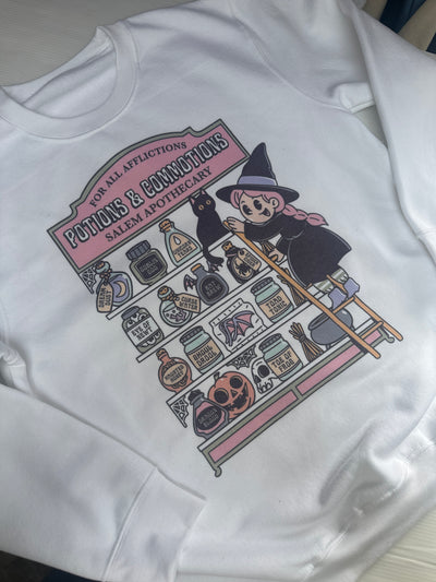 Potions & commotions white sweatshirt 9-10 years