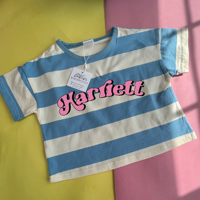 60 Summers ago Chunky Slouch Stripey Tee (Blue or pink)