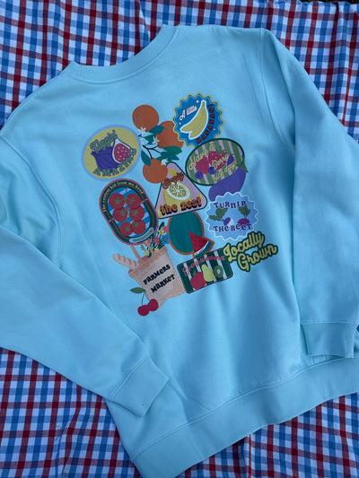 Medium (12/14) farmers market mint sweatshirt