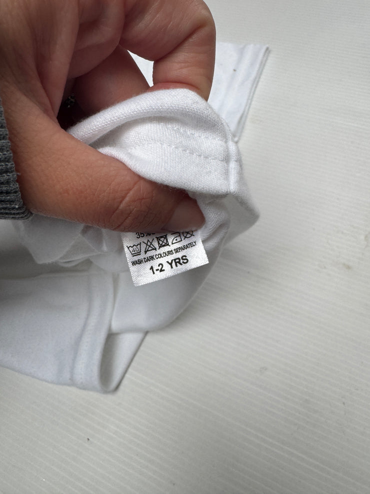 Homegrown white t-shirt size 1-2 years