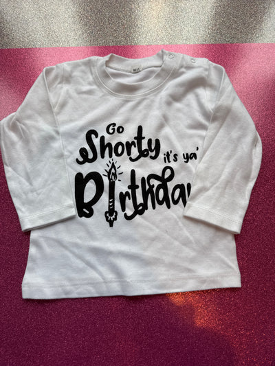 12-18 months go shorty birthday tshirt