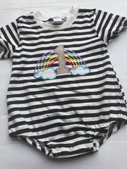 1/2 years aplique rainbow 1 embroidered romper MISFIT