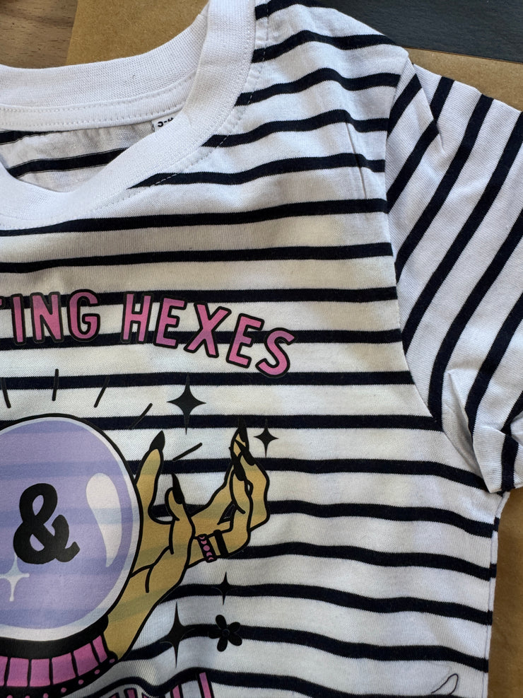 3-4 years halloween crafting hexes raising hell stripe tee misfit