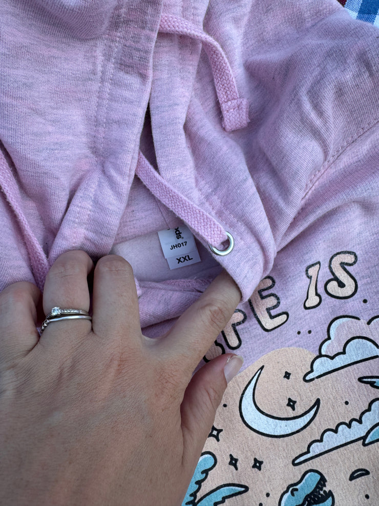 2XL (18/20) my life is a walk in the park pink hoodie - misfit