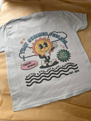 3/4 years PRE-MADE Summer feeling grey tee