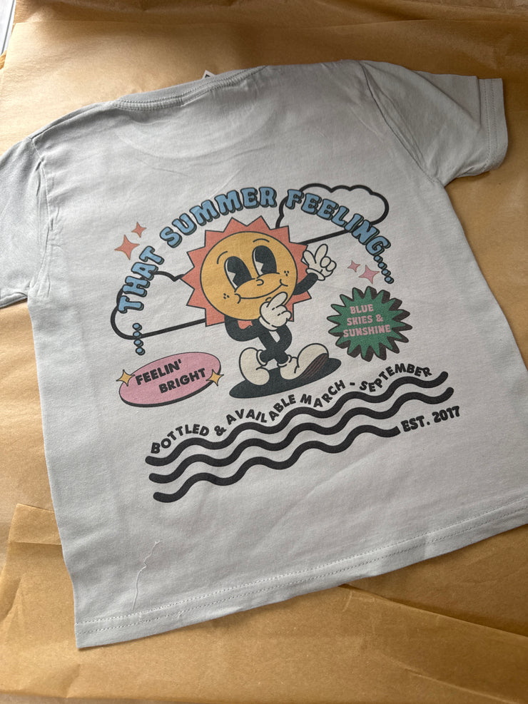 3/4 years PRE-MADE Summer feeling grey tee