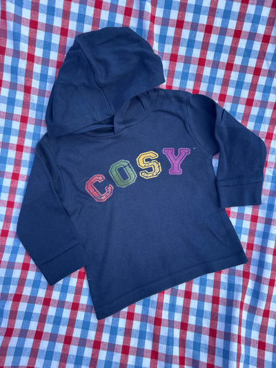 0-3 months navy Cosy hooded tee