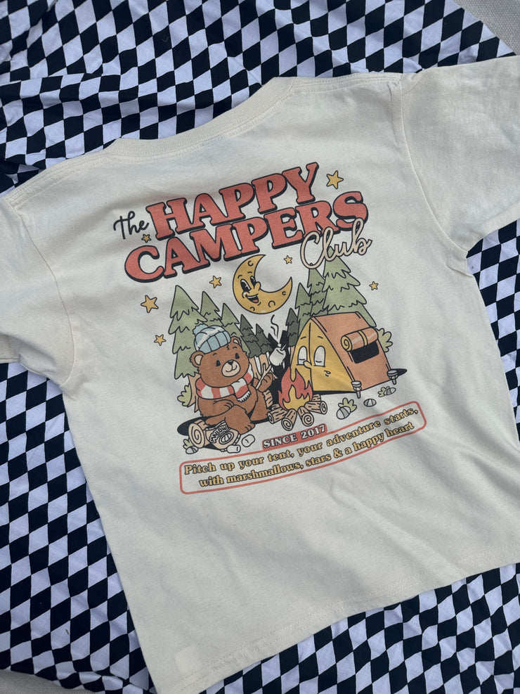 5-6 years (oversized) Happy campers natural tee