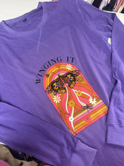 Large adults (12-14) purple winging it sweatshirt